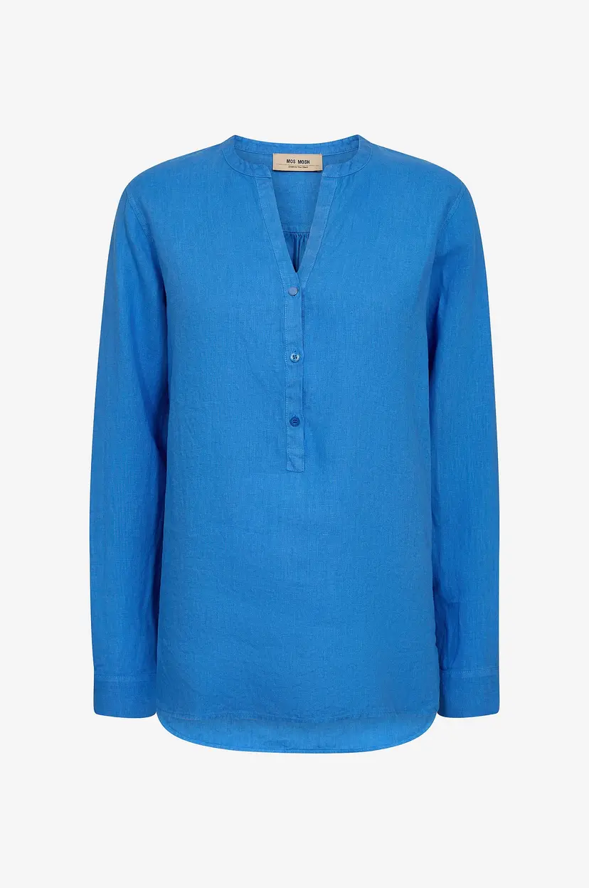 Mos Mosh Linbluse mmDanna Linen Blouse - Blå