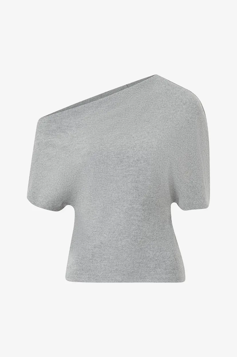 Gina Tricot Topp Soft Asymmetric - Grå