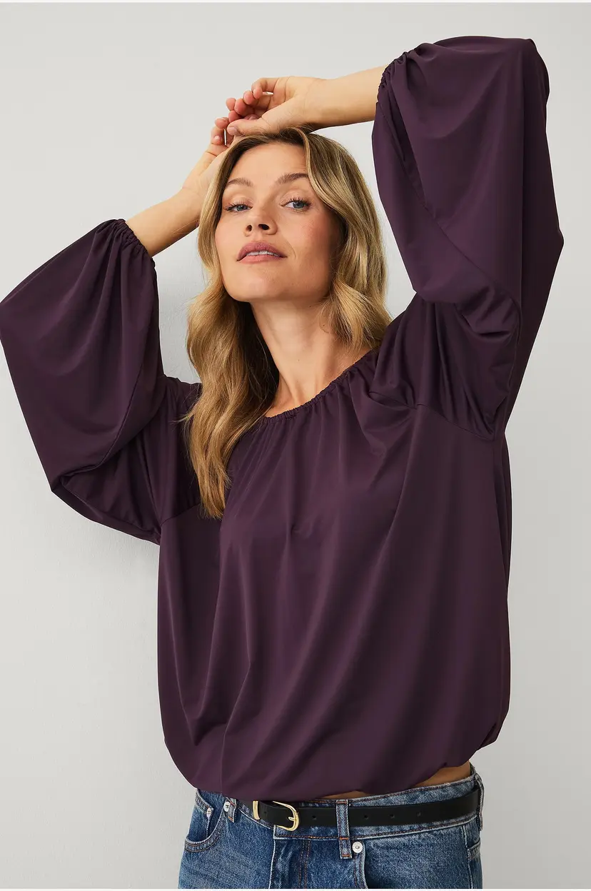 Ellos Collection Topp med ballongermer - Lilla