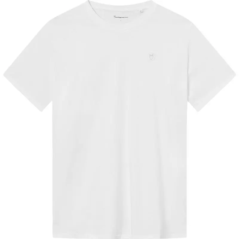 KnowledgeCotton Apparel KnowledgeCotton Apparel Loke Badge Tee Bright White