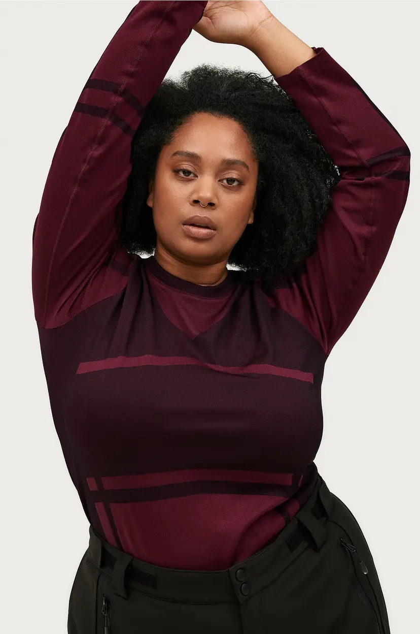 Zizzi Treningstopp aTahia L/S Blouse - Rød