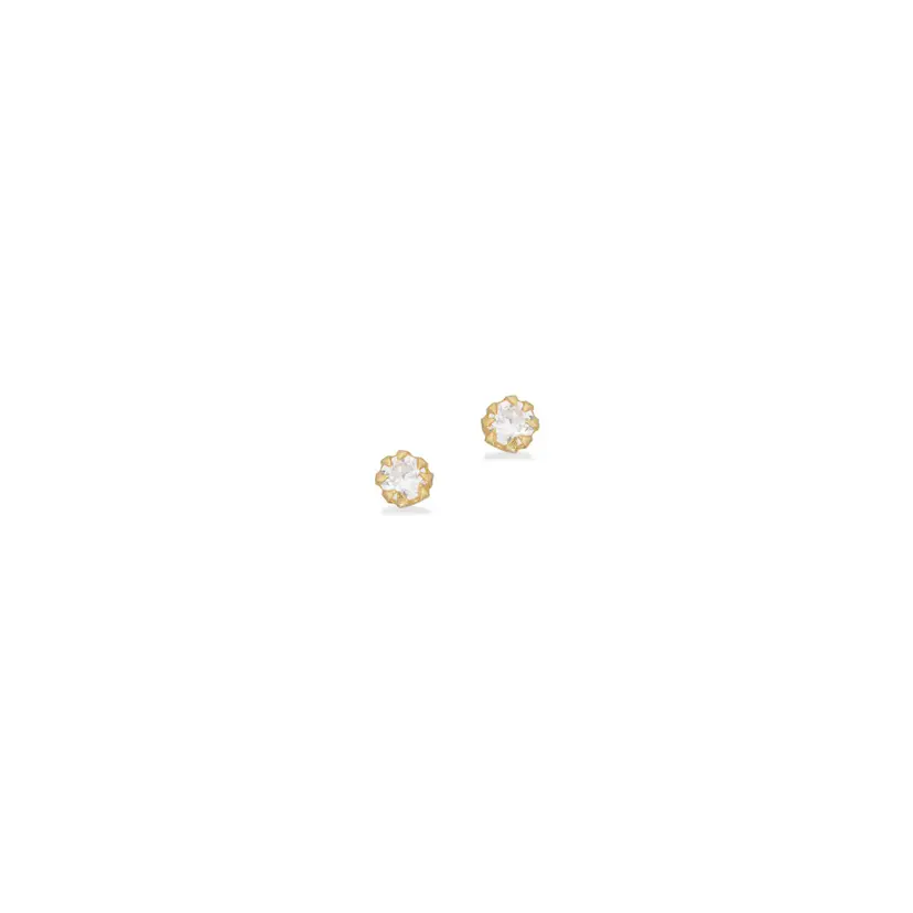 Scrouples Scrouples - Forgyldte ørestikker med zirkonia i stjernefatning, 2 mm - 165712