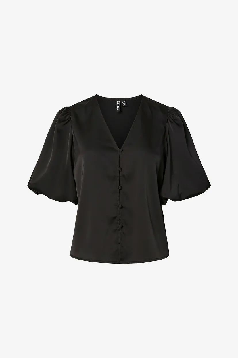 Pieces Bluse pcFayal 2/4 V-neck Top D2d Wvn D2d - Svart