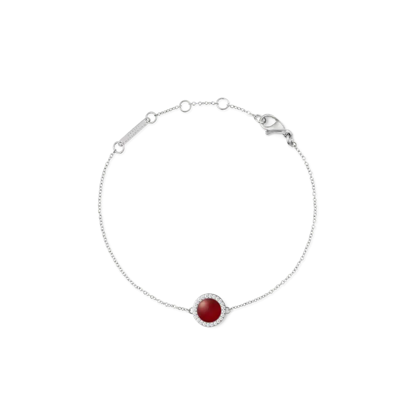 Daniel Wellington Silver Bracelet Audrey Red Agathe | DW