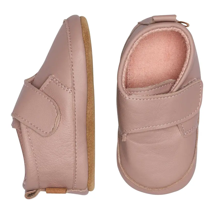 Melton Tøfler i skinn "Velcro" Alt Rosa
