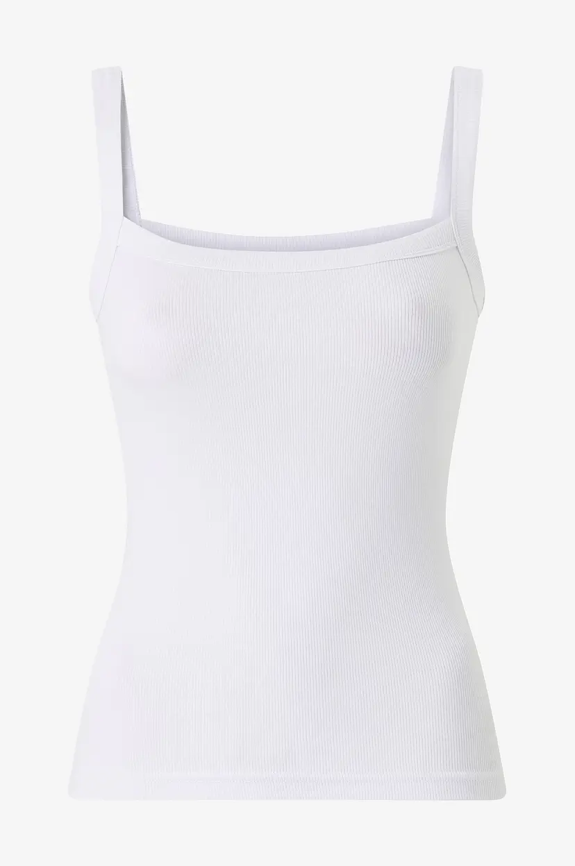 Gina Tricot Singlet Tight Fit Rib Singlet - Hvit