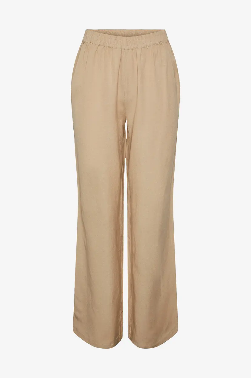 Pieces Bukser pcMilano HW Wide Pant - Beige