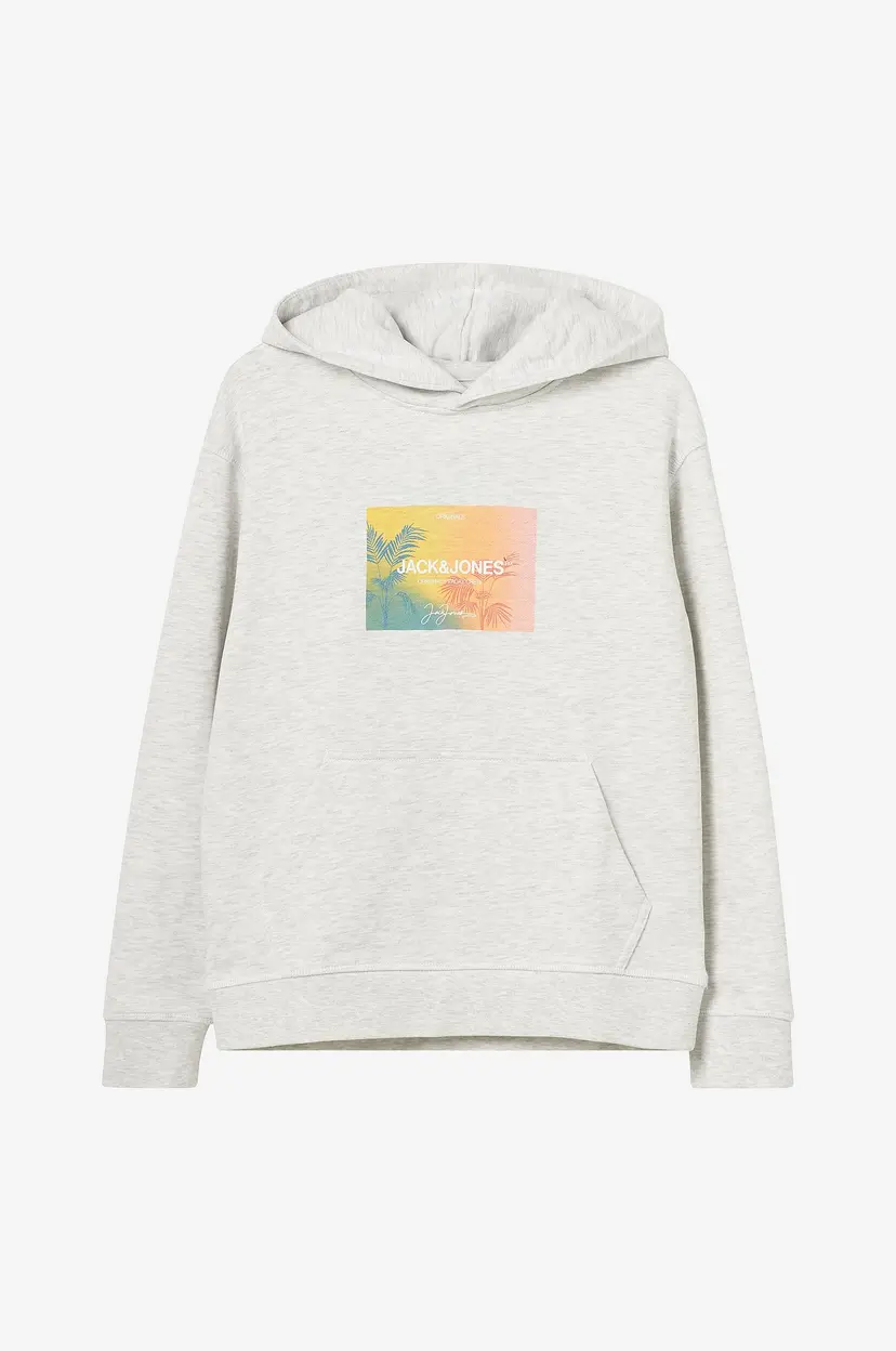 Jack & Jones Junior Hettegenser jorAruba Sunset Branding Sweat Hood - Grå