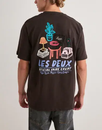 Les Deux Les Deux Record T-shirt T-skjorte med trykk Brun