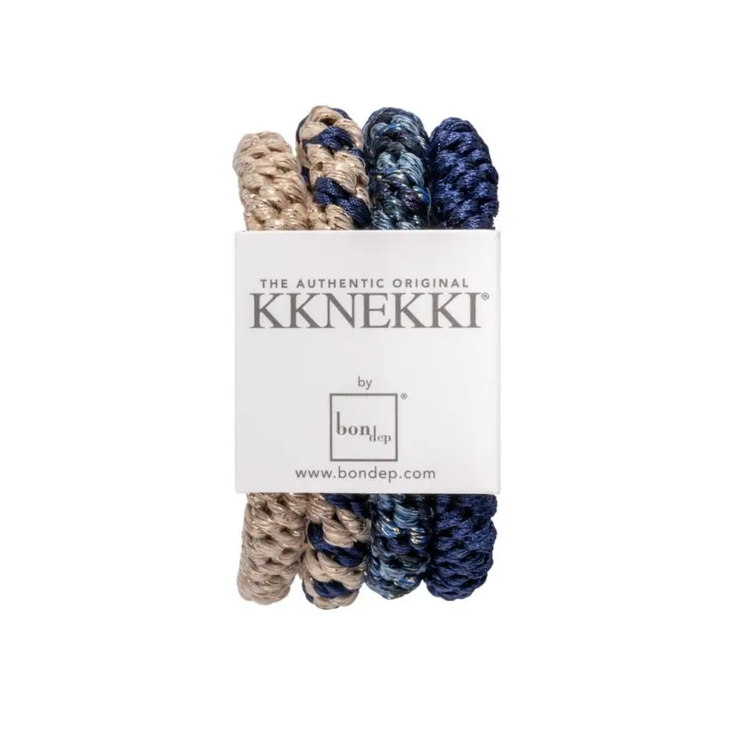 Kknekki Kknekki - Hårstrikk 4 pk Bundle 3 Marineblå/ Gull/ Mix