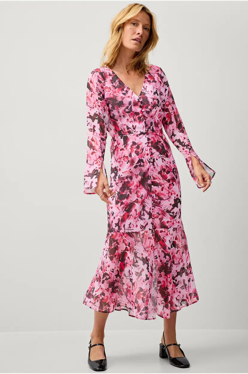 Ellos Collection Maxikjole i chiffon - Rosa