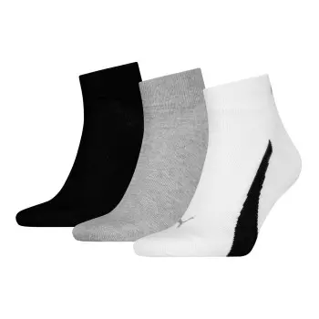 Puma Puma Strømper 3P Lifestyle Quarter Socks Hvit/Svart Str 43/46