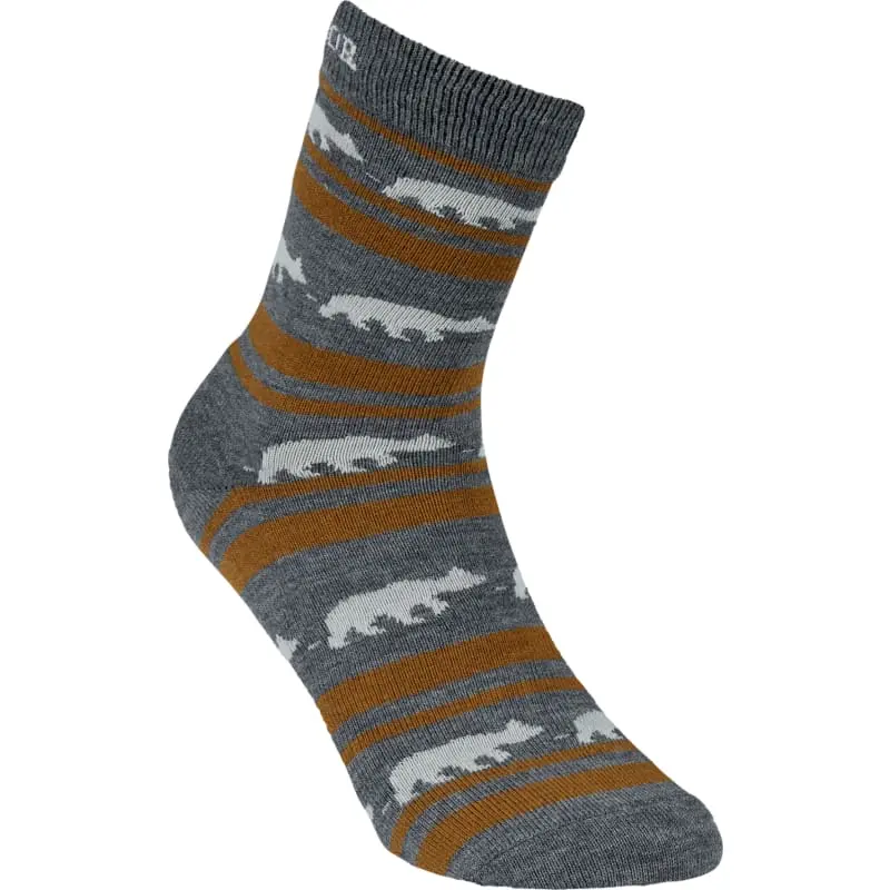 Gridarmor Gridarmor Striped Bear Merino Socks Grey/Beige/White