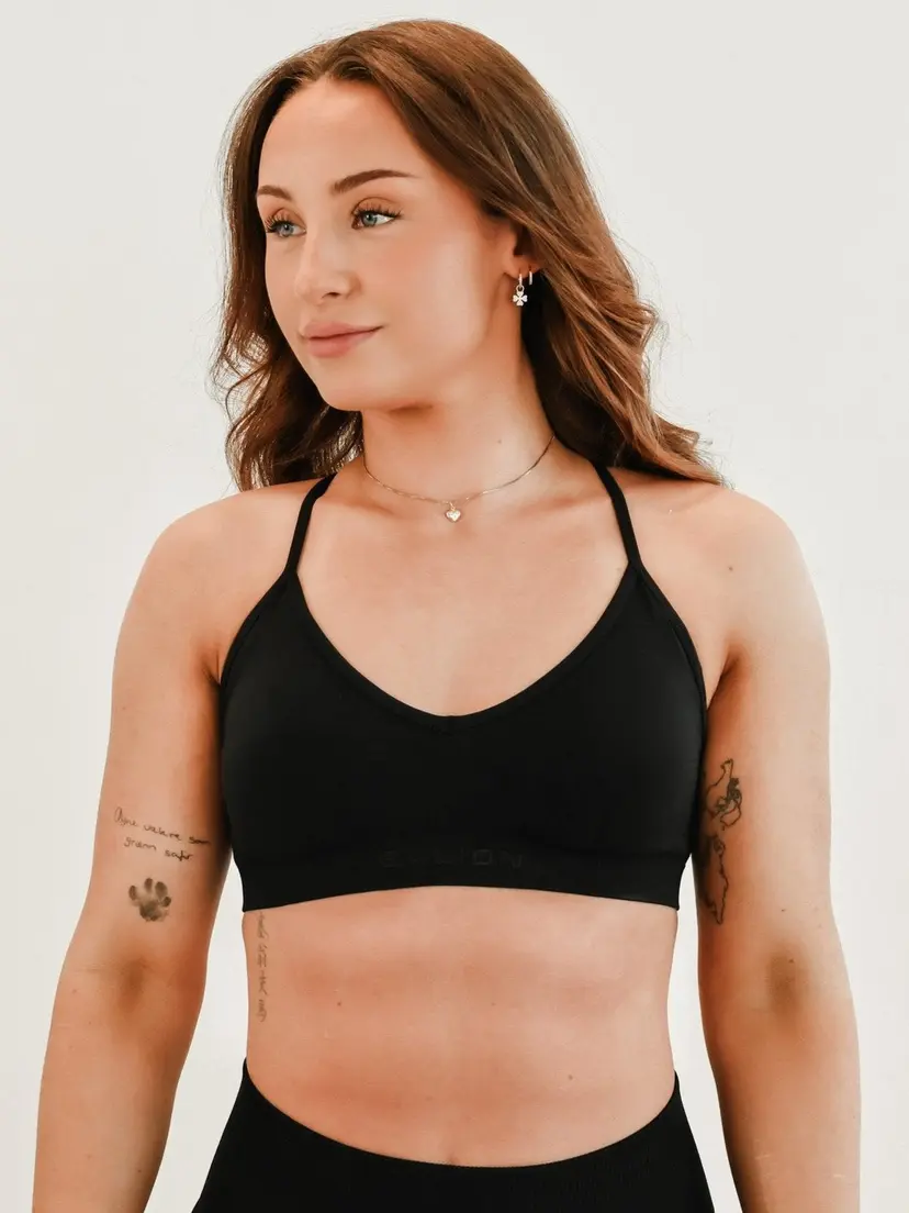 Balion Seamless Strappy Sports Bra Black
