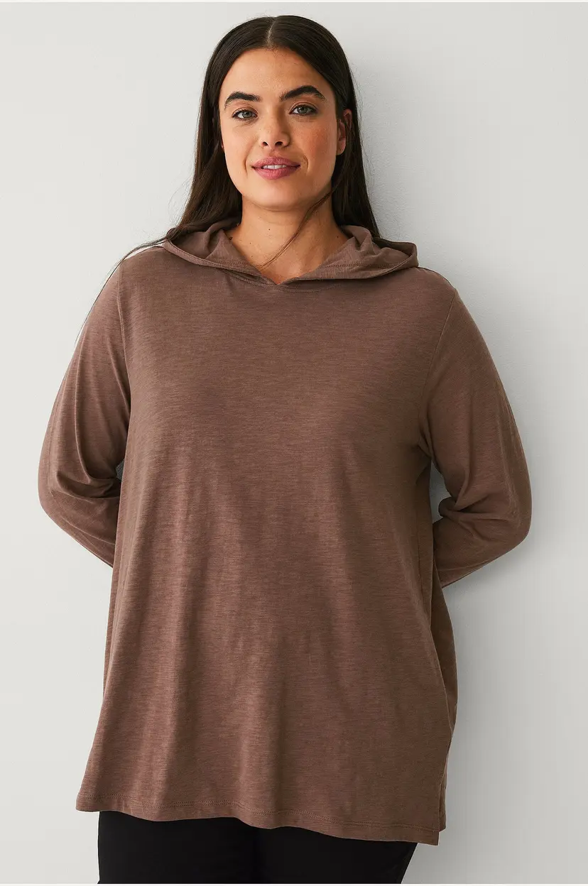 Ellos Plus collection Collegegenser med hette - Brun