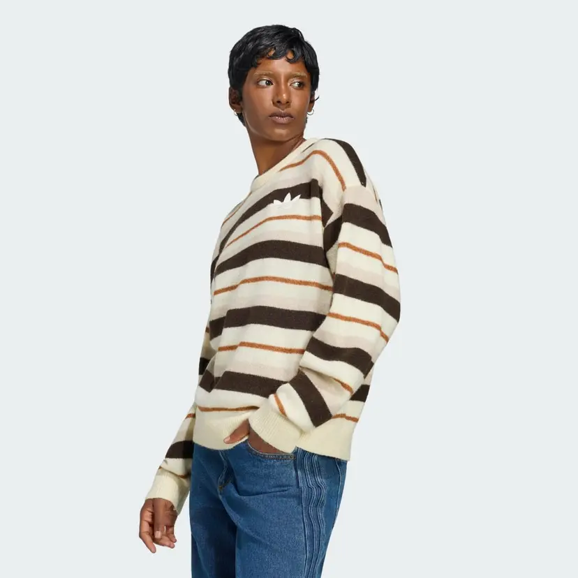 Adidas KNIT ESSENTIALS STRIPED CREW Genser