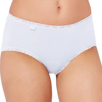 Sloggi Sloggi Truser 3P 24 7 Cotton Lace Midi Briefs Hvit bomull 50 Dame