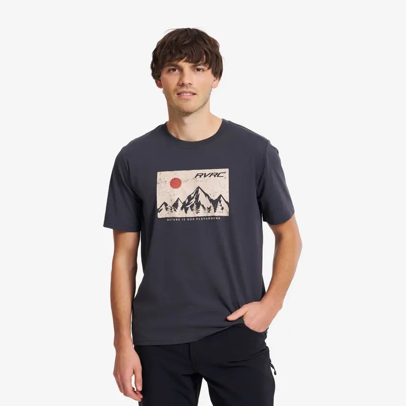 RevolutionRace Easy Graphic T-shirt Herre Anthracite