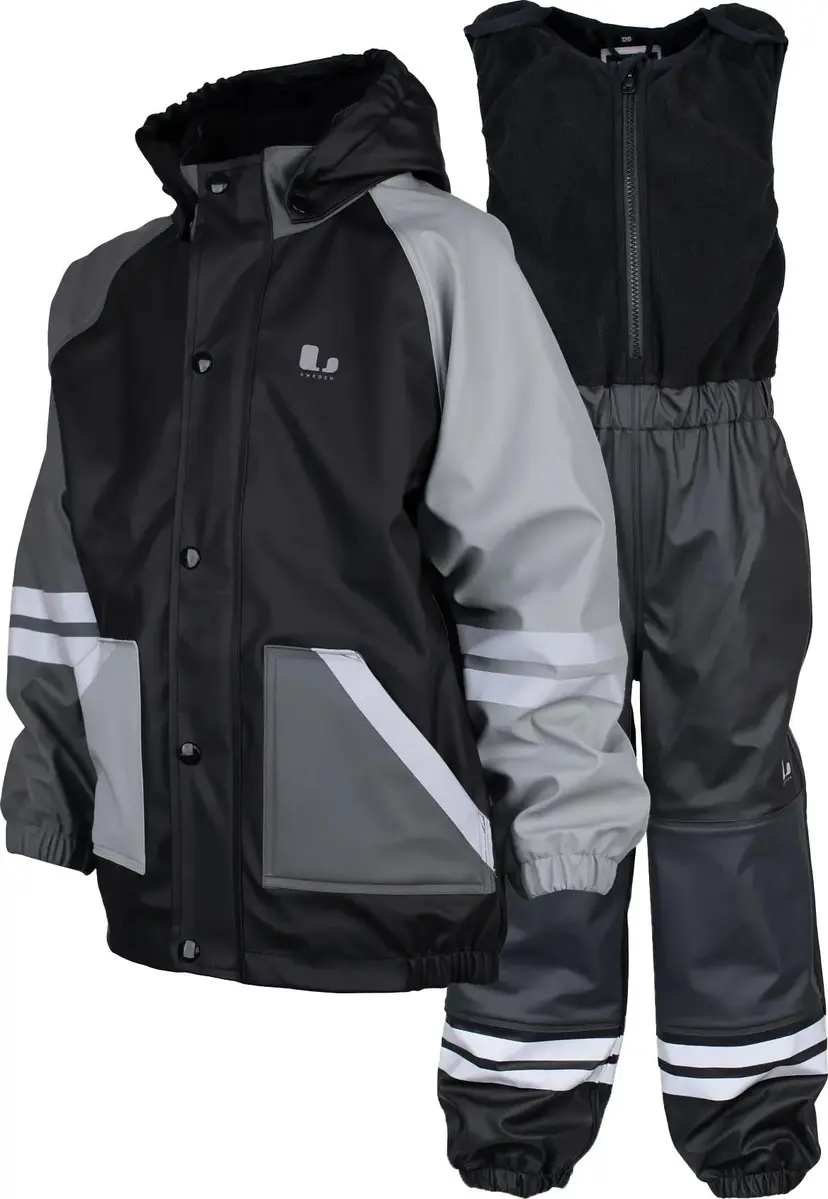 Lindberg Lindberg Kids' Fagerhult Rain Set Fleece Black/Anth