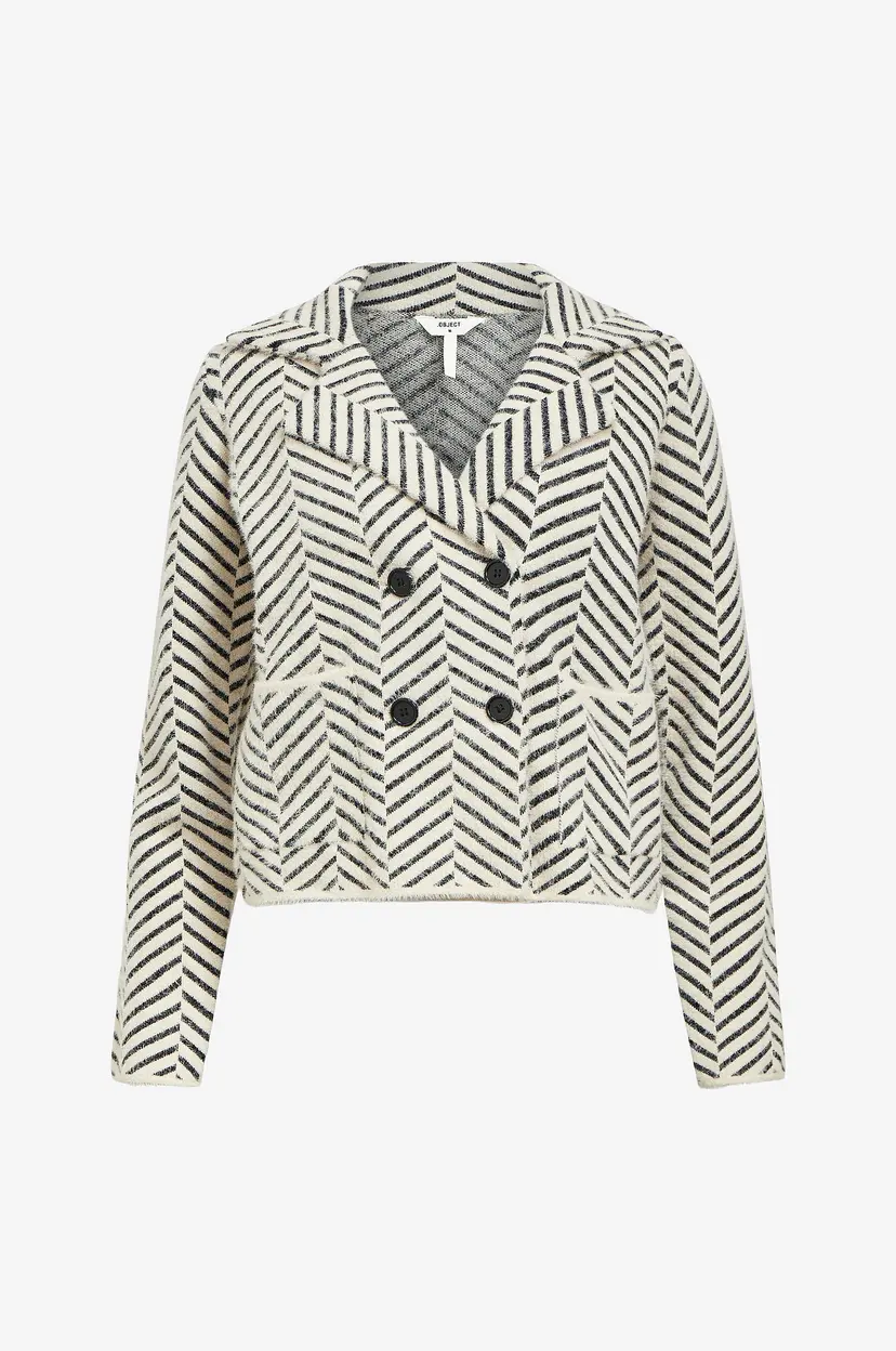 Object Collectors Item Jakke objWegas Knit L/S LO Sjacket 136 - Hvit