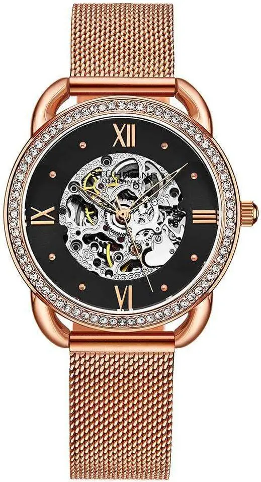 Stührling Original Stührling Original Dameklokke 3991M.5 Automatic Sort/Rose-gulltonet