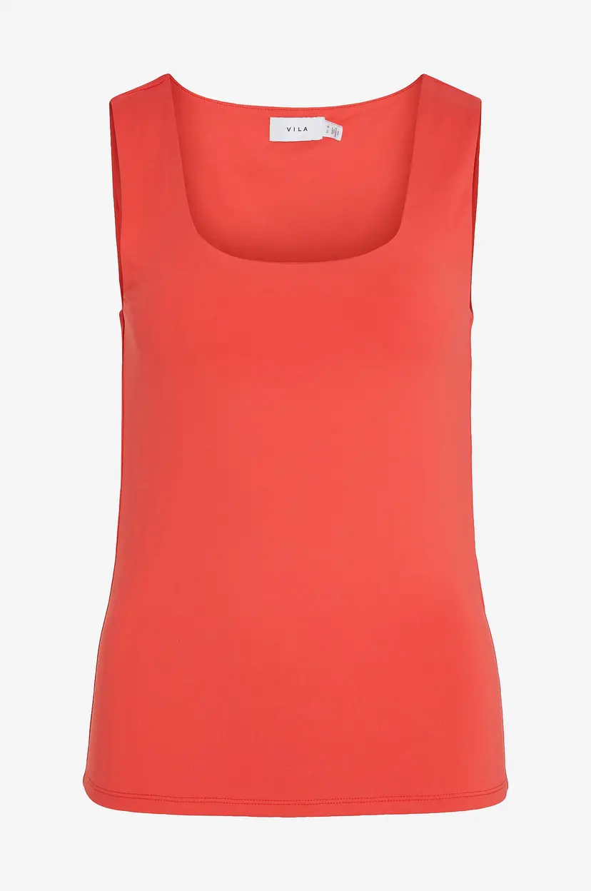 Vila Singlet viKenza O-neck S/L Tank Top - Rød