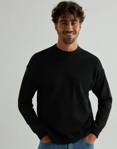 Only & Sons Only & Sons Onsjob Rlx Ls Boucle Crew Knit Strikkegensere Svart