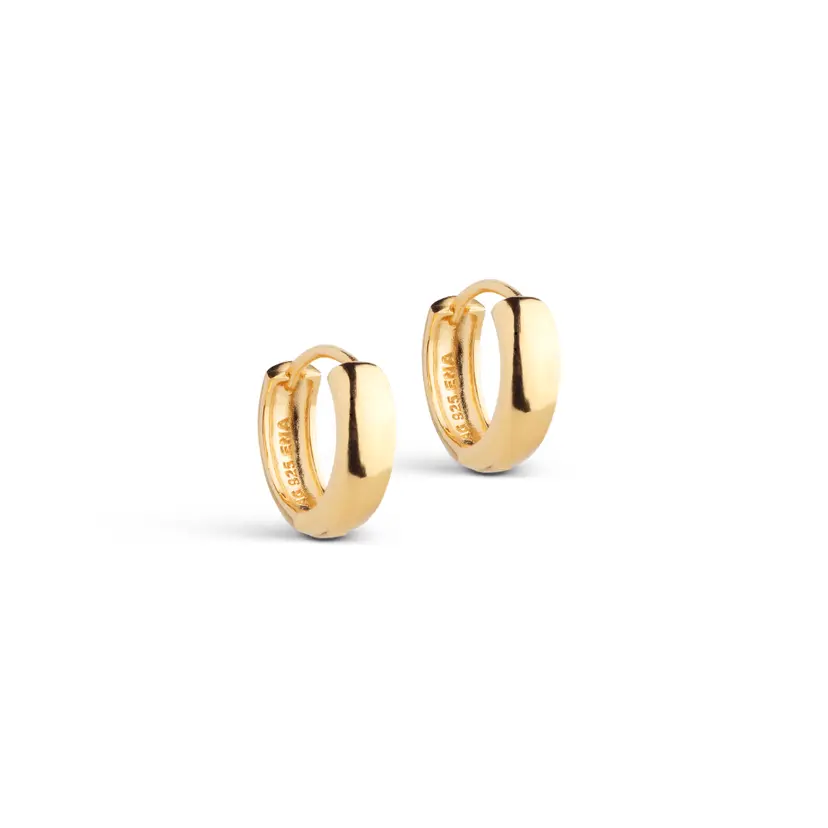 Enamel Enamel - Classic Wide Hoops 15 mm i forgyldt - E351G