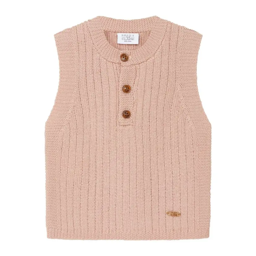 Hust and Claire Hust and Claire - Vest Ull Ribbestrikket Rose Cloud