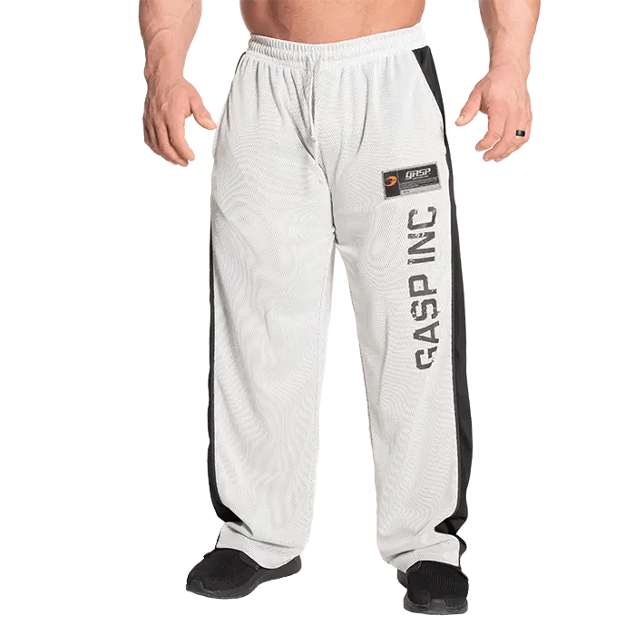 GASP No 1 Mesh Pant, White/Grey