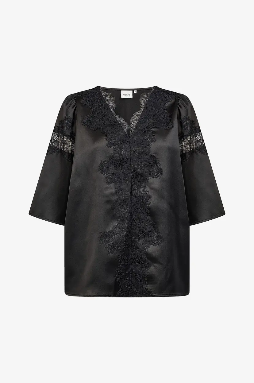 Wasabiconcept Kortermet bluse Wa-Amalia 10 - Svart