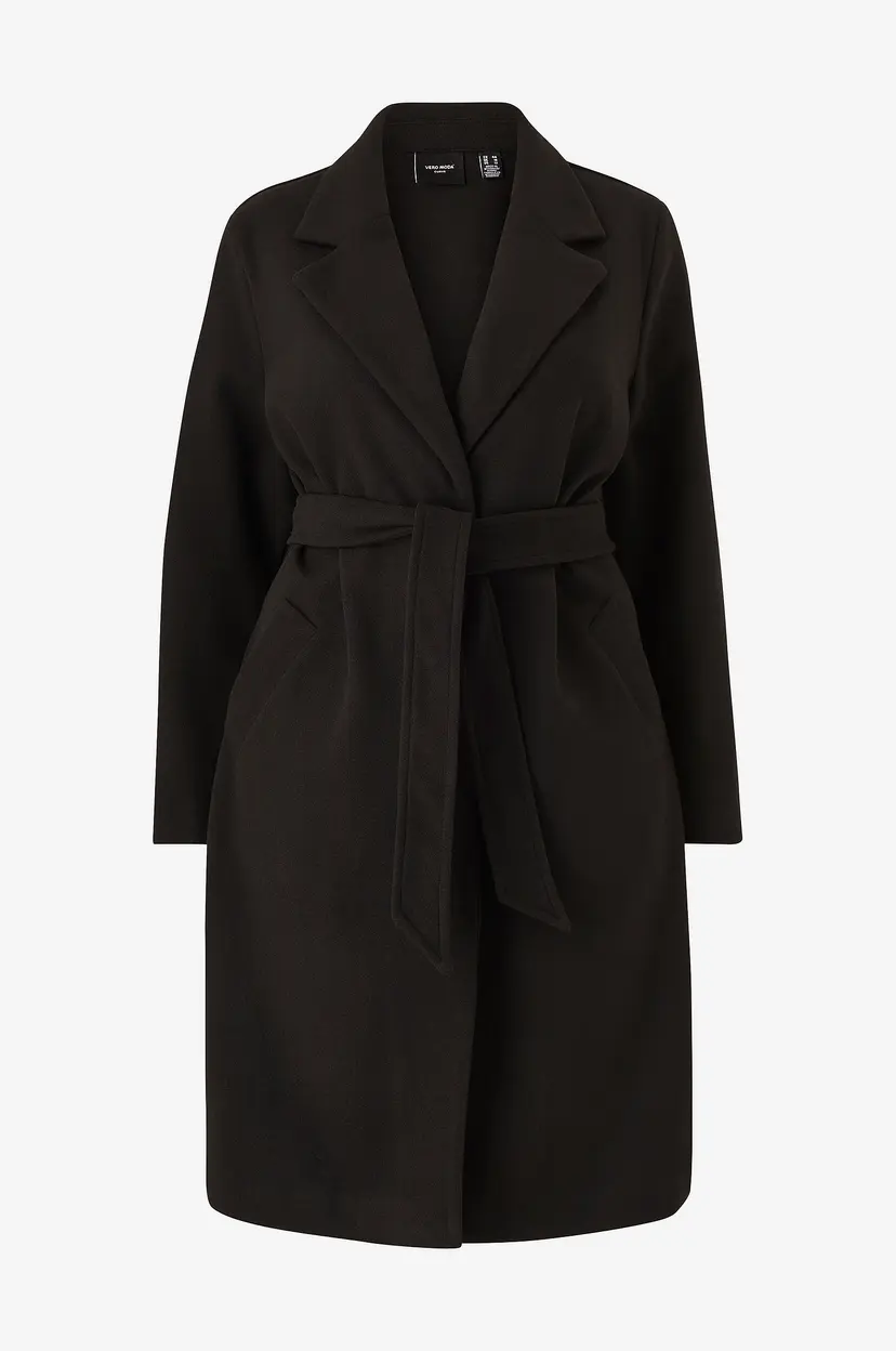 Vero Moda Curve Kåpe vmCfortuneaya Long Coat Curve - Svart