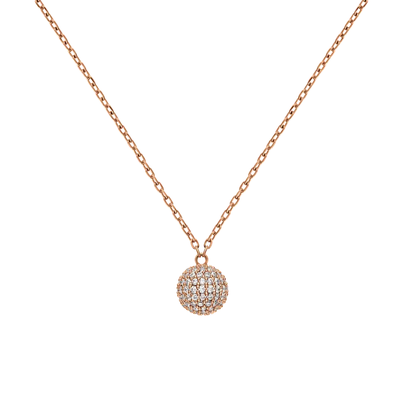 Daniel Wellington Rose Gold Necklace Pavé Crystal Pendant | DW