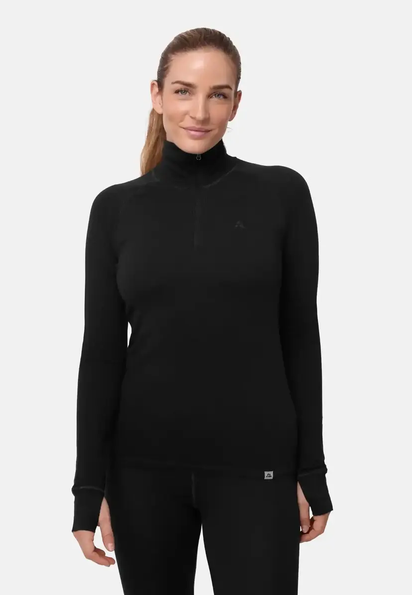 DANISH ENDURANCE DANISH ENDURANCE Merino Half-zip Skiundertrøje, Sort, S