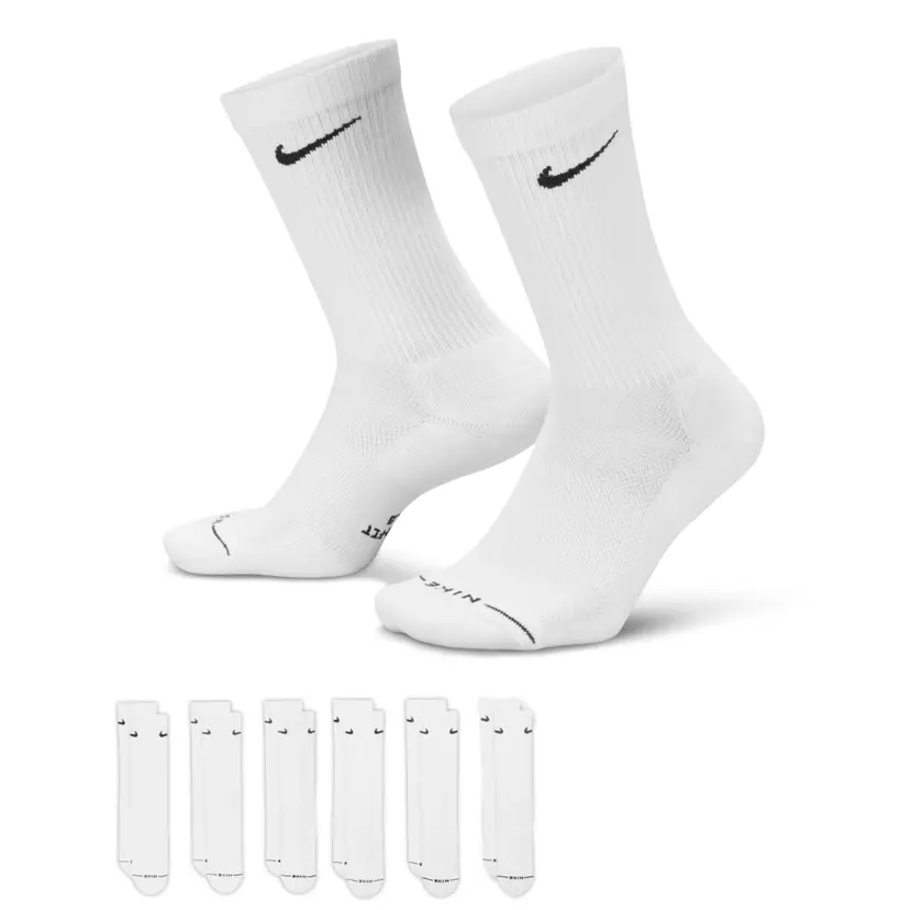 Nike Nike Everyday Elevated Crew Socks (6 Pairs) White