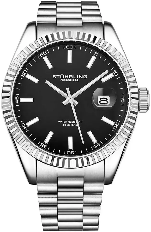 Stührling Original Stührling Original Herreklokke 3935.3 Lineage Sort/Stål Ø42 mm