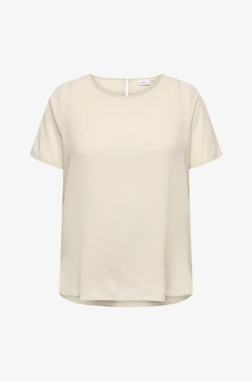 Only Carmakoma Bluse carVica SS Aop - Beige