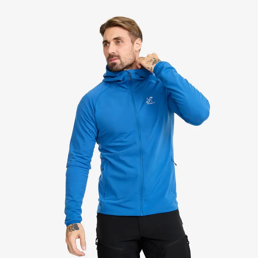 RevolutionRace Evolution Light Stretch Fleece Hoodie Herre Classic Blue