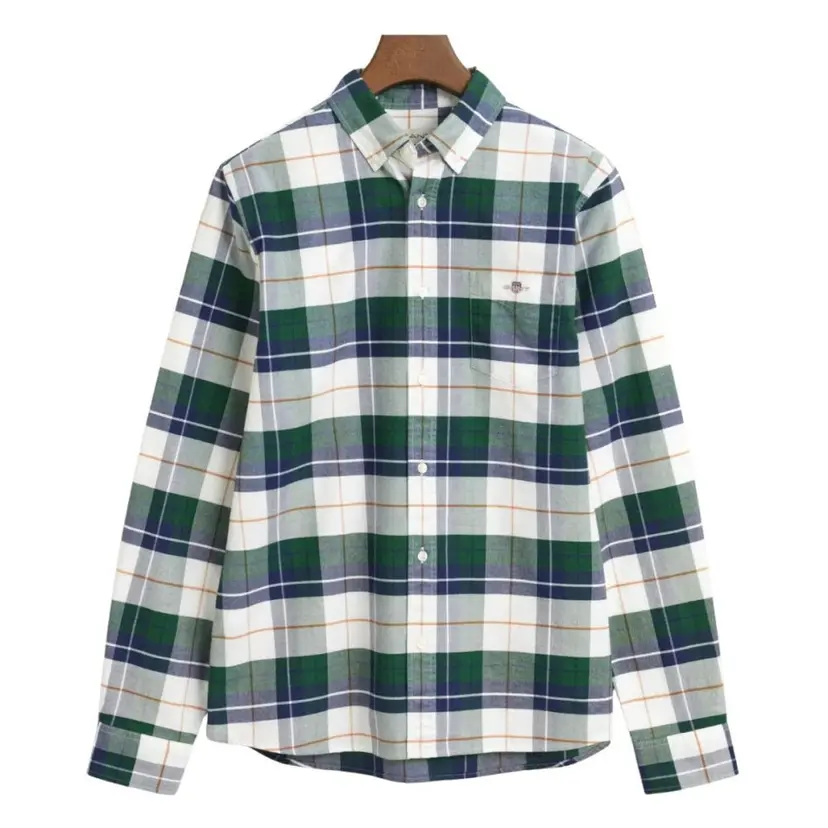 GANT Gant - Skjorte Oxford Checked Forest Green