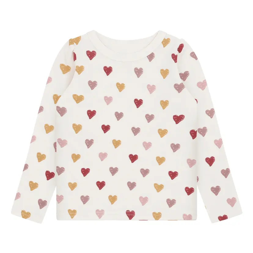 Hust and Claire Hust And Claire - Trøye Ull/ Bambus Abba Hearts Puff Off White