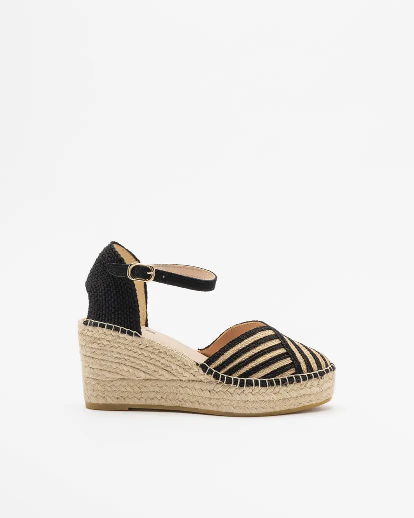 PROF PROF Yune 5 Black Wedge espadrilles