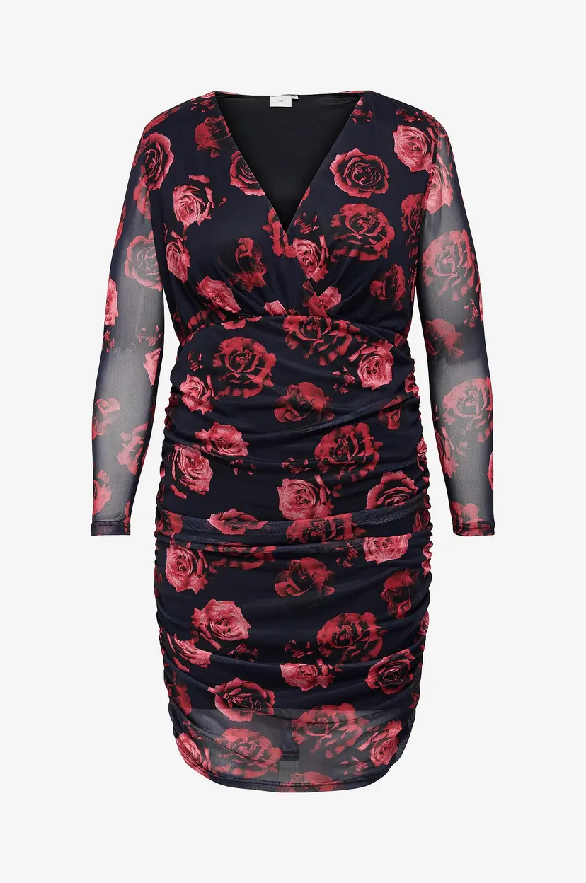 Only Carmakoma Kjole carRosetta Life L/S V-neck Abk Dres - Svart
