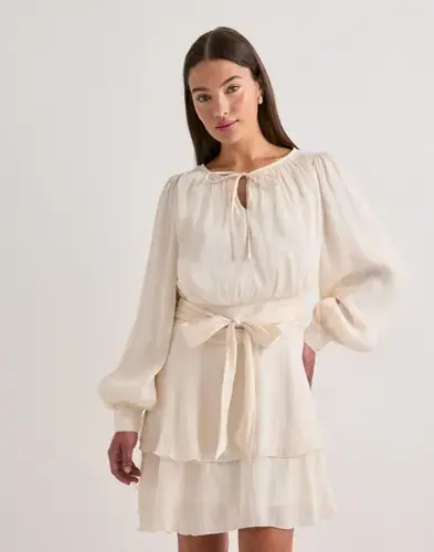 Vero Moda Vero Moda - Hvit - Vmelisa Ls Detalj Kort Kjole Exp