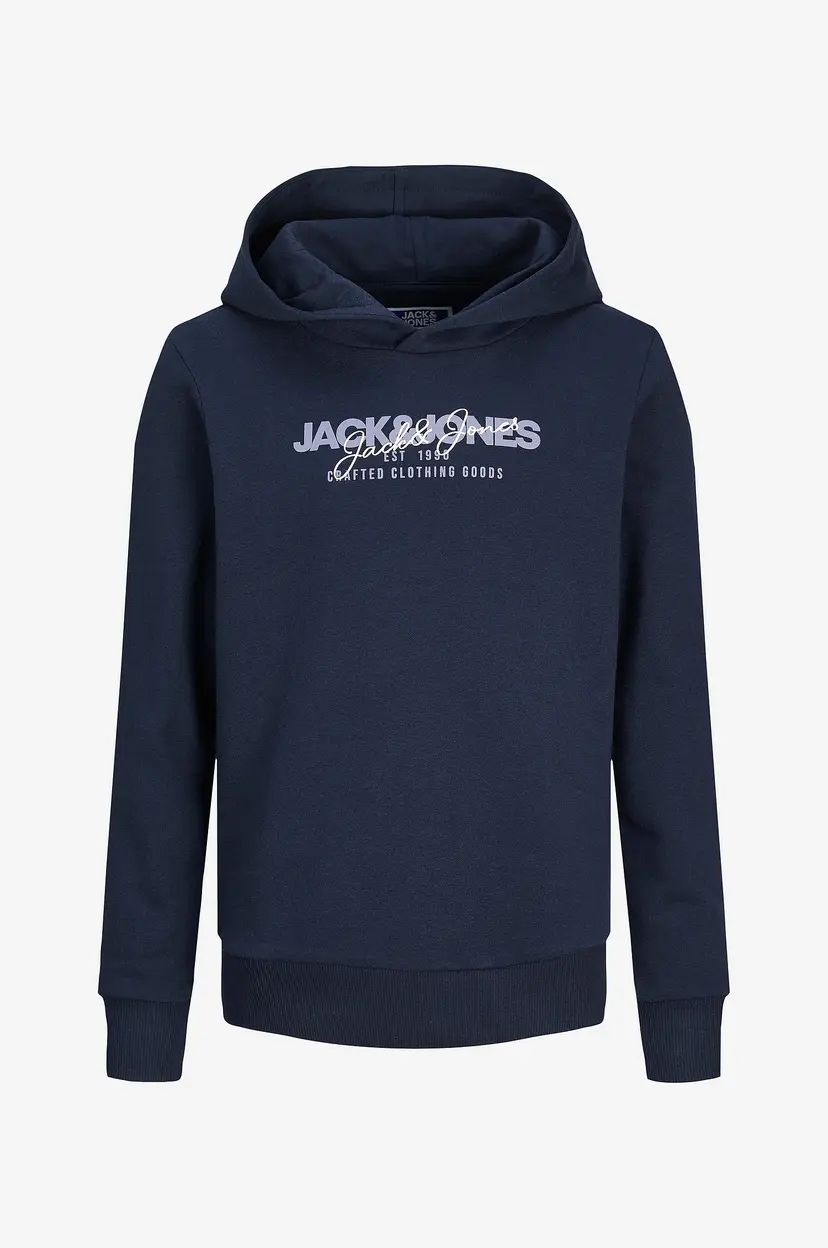 Jack & Jones Junior Collegegenser jjAlvis Sweat Hood Jnr - Blå