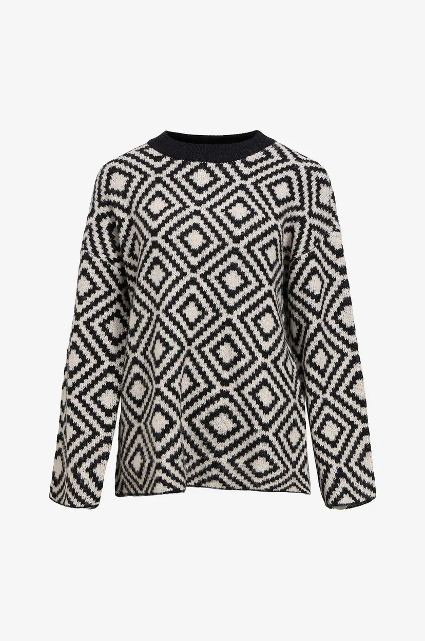 Object Collectors Item Genser objDiana LO L/S Knit Pullover - Svart