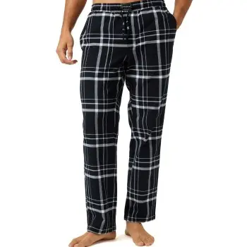 Björn Borg Björn Borg Core Flannel Pyjama Pants Svart/Hvit bomull Herre