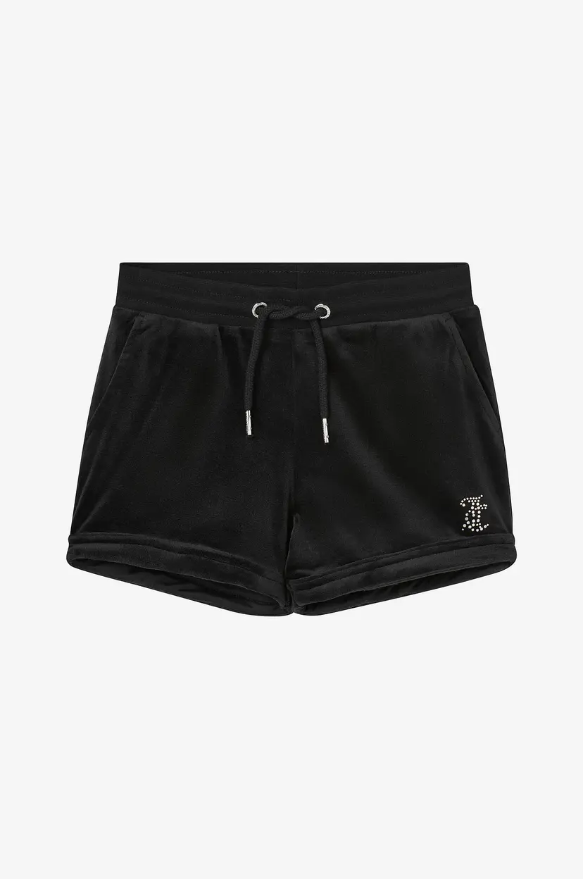 Juicy Couture Shorts Diamante Velour Fold Up Short - Svart