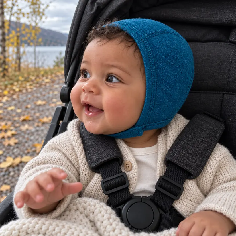 Need it Babylue i ull/bambus "Digg" Klar Blå