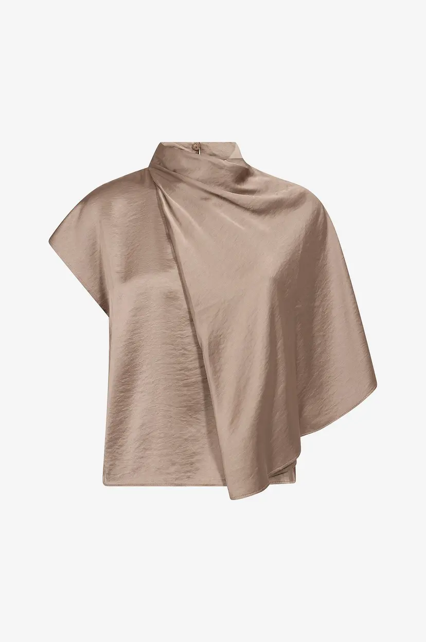 Co'couture Bluse IdunCC Cape SS Blouse - Beige