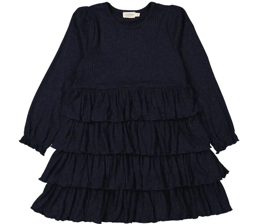 Marmar Copenhagen MarMar Kjole Rib Disan Dark Night Glitter (140 / 10 år)